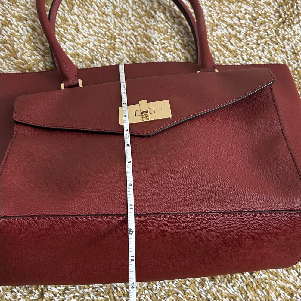 Kate Spade Deep Red Tote Bag with Gold Accents - Picture 4 of 6